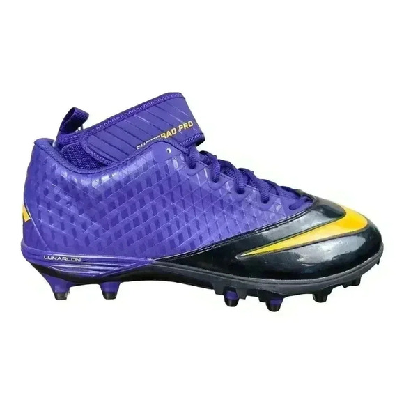 Nike Lunarlon Superbad Pro TD Football Cleats Rare Purple 534994-518 Size 14 - Picture 2 of 13